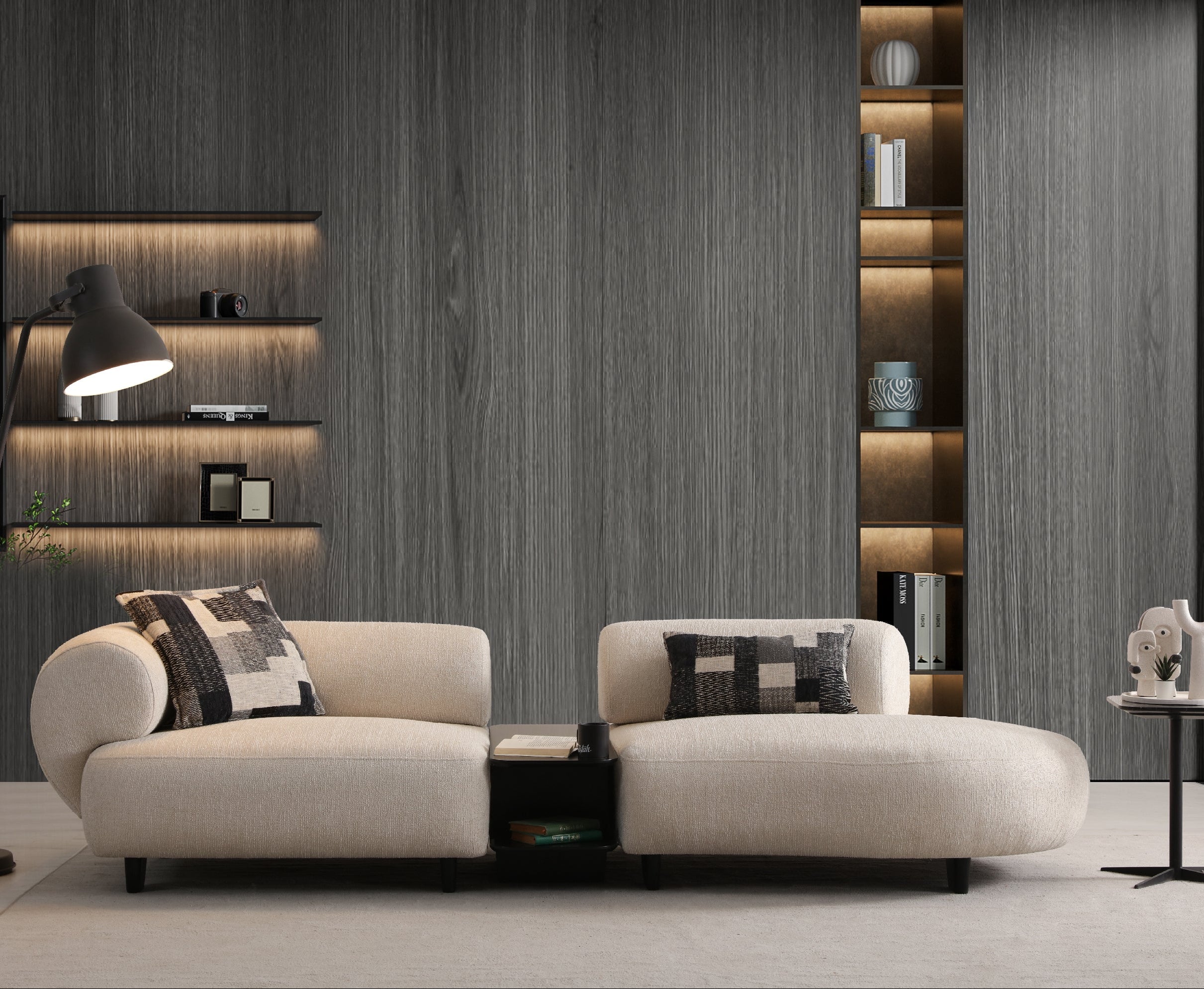 Canapea albă Noir Luxe pentru living elegant