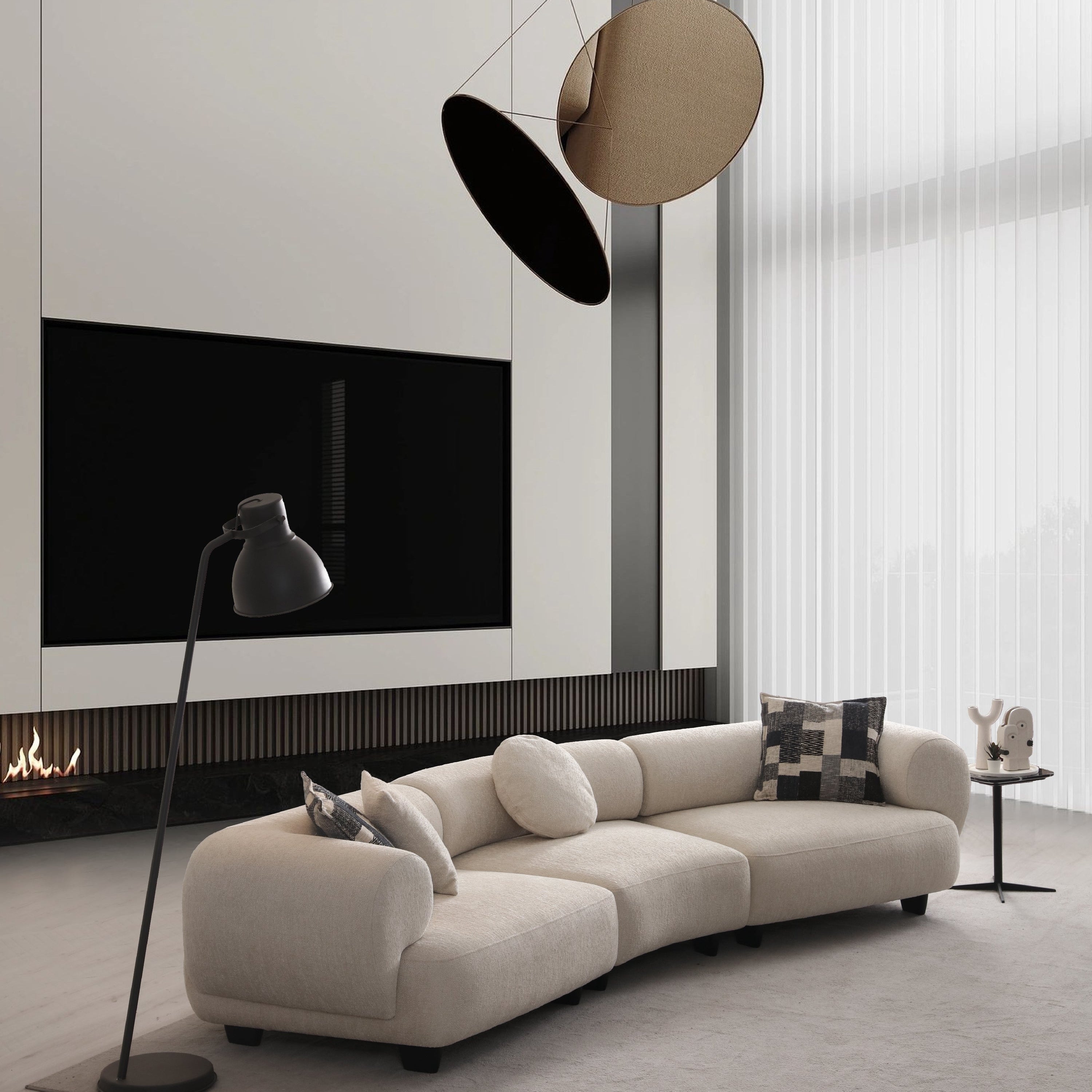 Set canapea albă stil lux – Noir Luxe