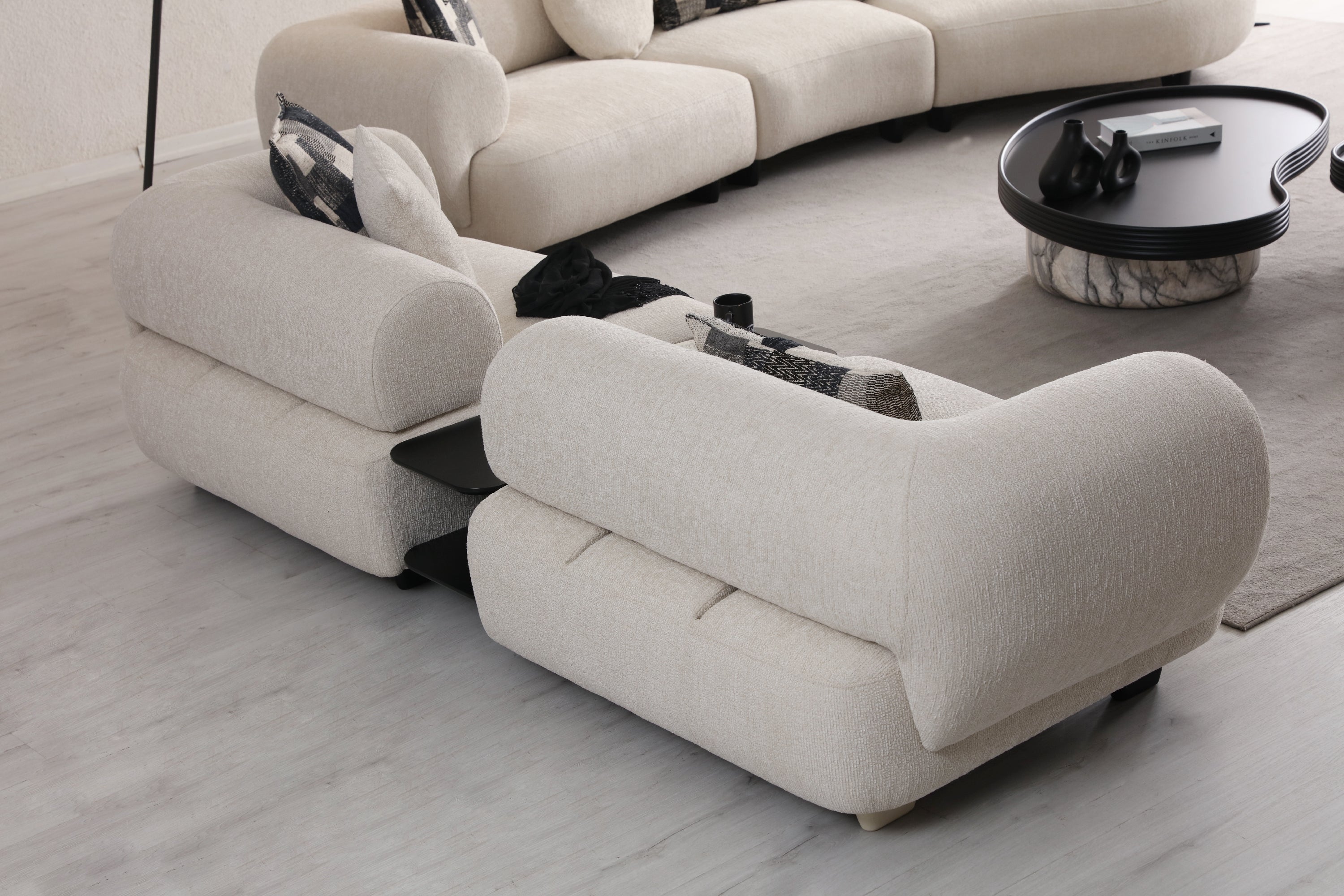 Set canapea și fotolii de lux Noir Luxe, design modern elegant