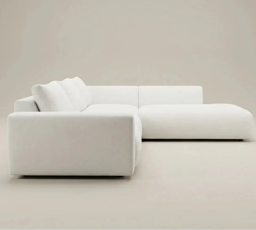 Canapea modulara Aura Cream cu design modern, sezut generos si nuanta deschisa