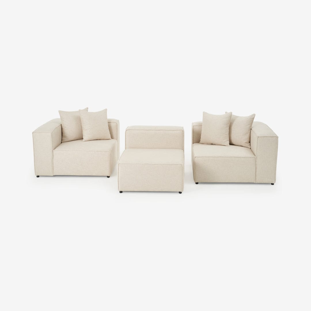 Canapea Frame modulara Soft Beige pentru living contemporan, confort premium