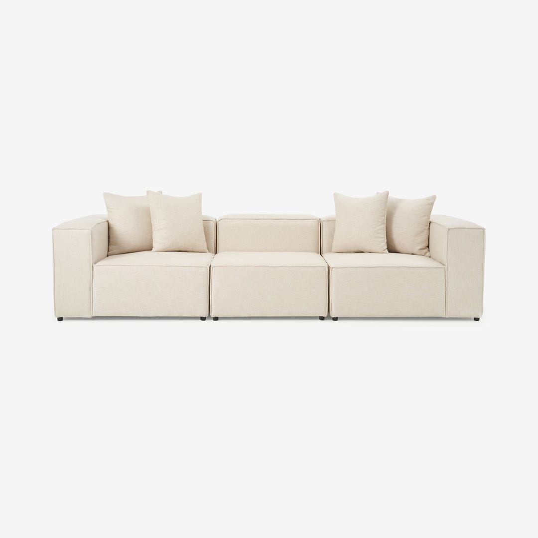 Canapea modulara Frame Soft Beige cu design arhitectural si finisaj premium