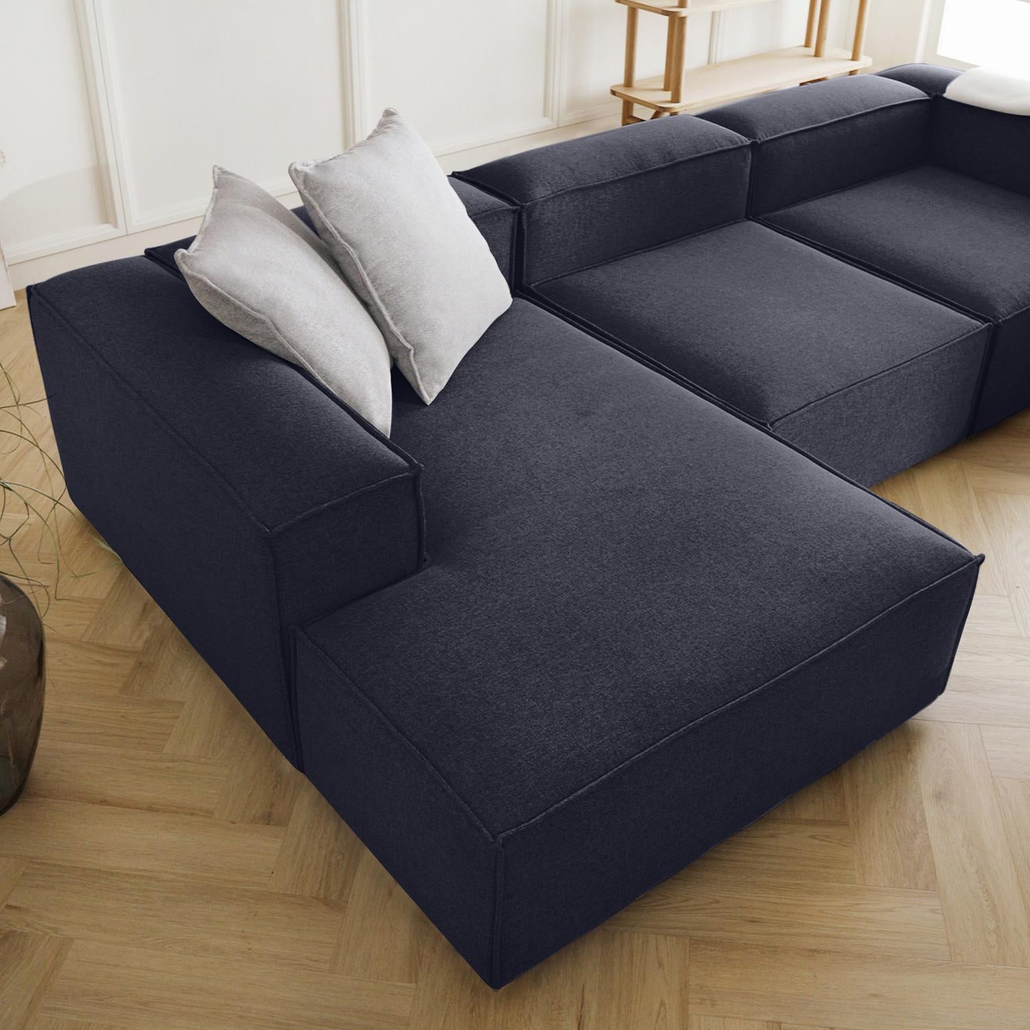 Canapea modulara Noma Navy cu design modern, sezut generos si structura modulara