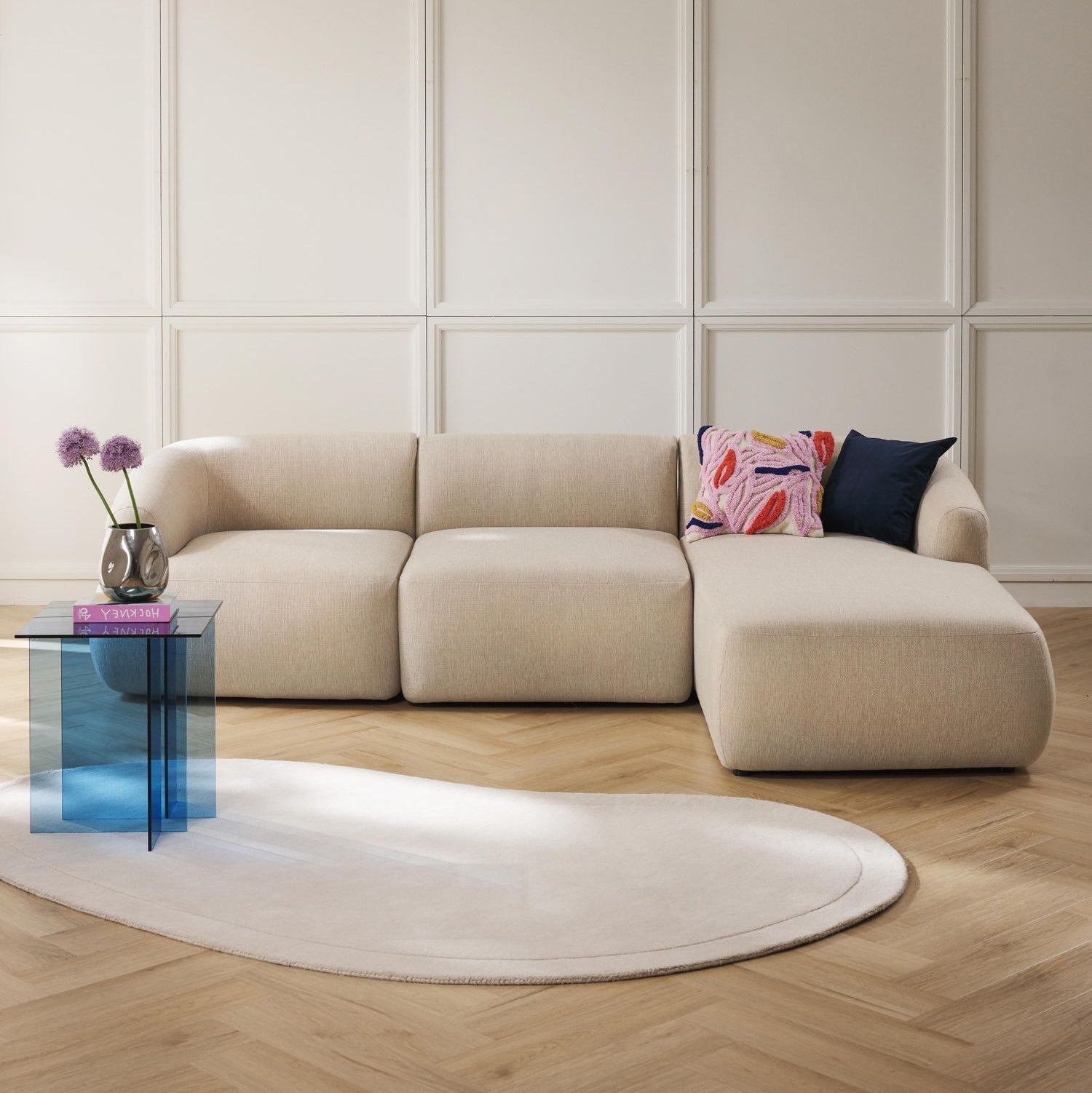 Canapea coltar Sofia Boucle pentru living modern