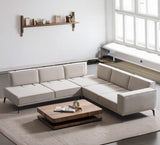 Detaliu material coltar modular Pera, textura textila si finisaj elegant